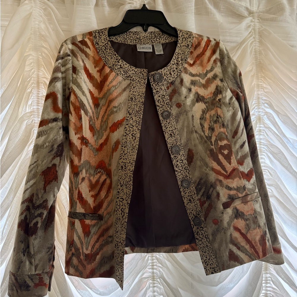 Chico's Leopard Print Jacket - Picture 3 of 3